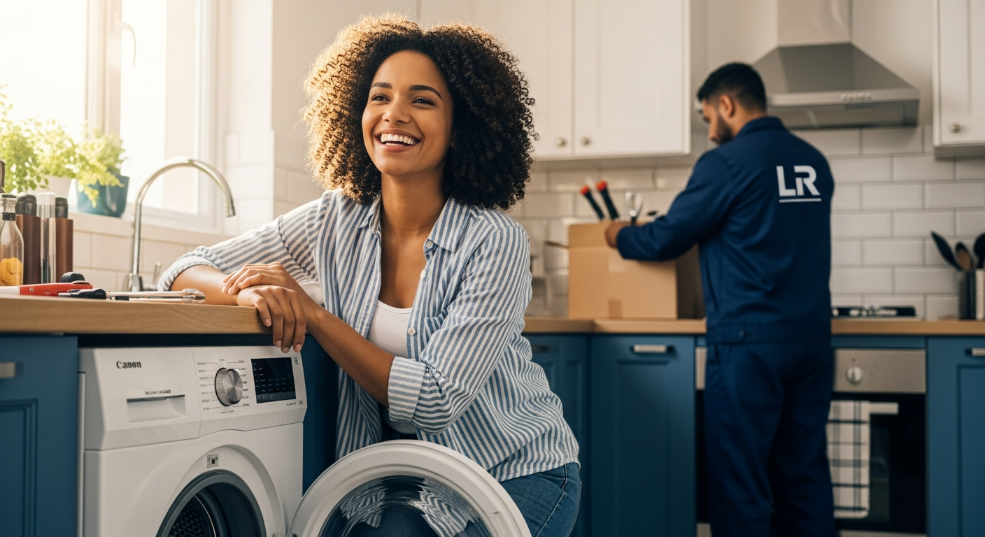 Cliente satisfeita após reparo pela LR